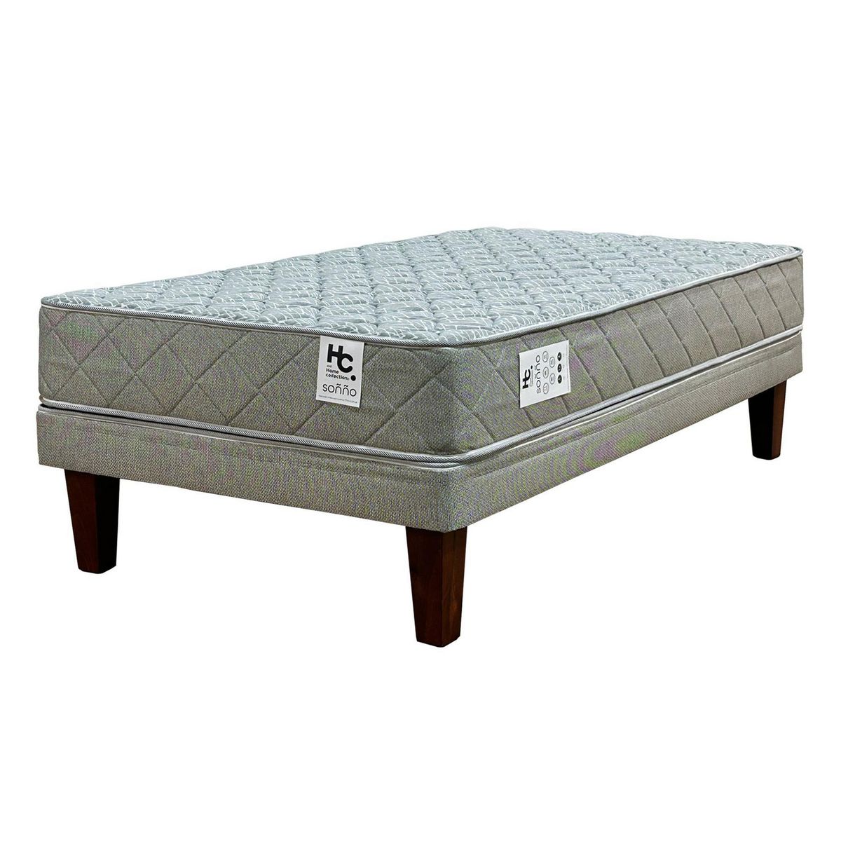 JUST HOME COLLECTION - Cama 1.5 plazas Europea Soñño Gris