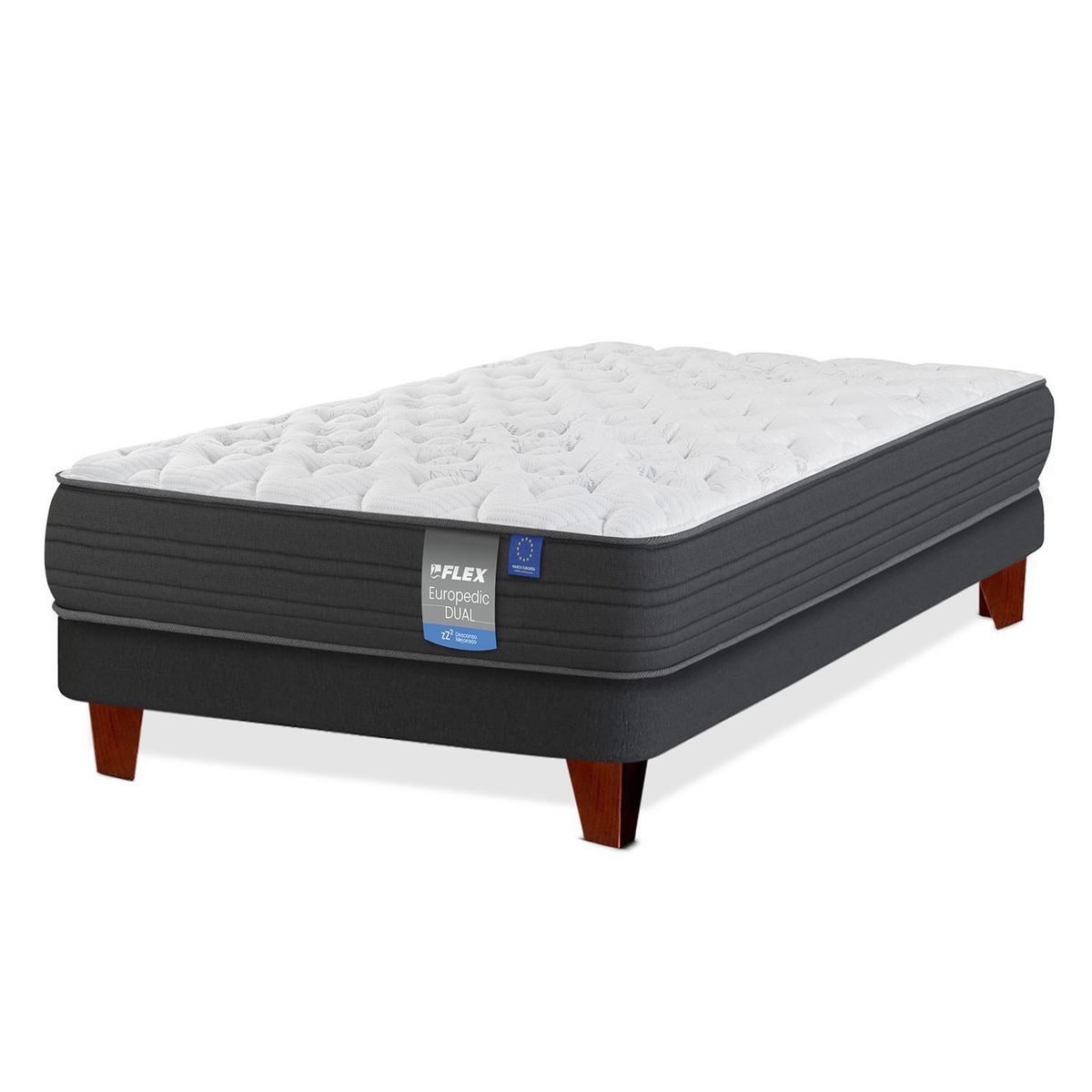 FLEX - Cama Europea 1 plaza Europea Europdic Dual Gris