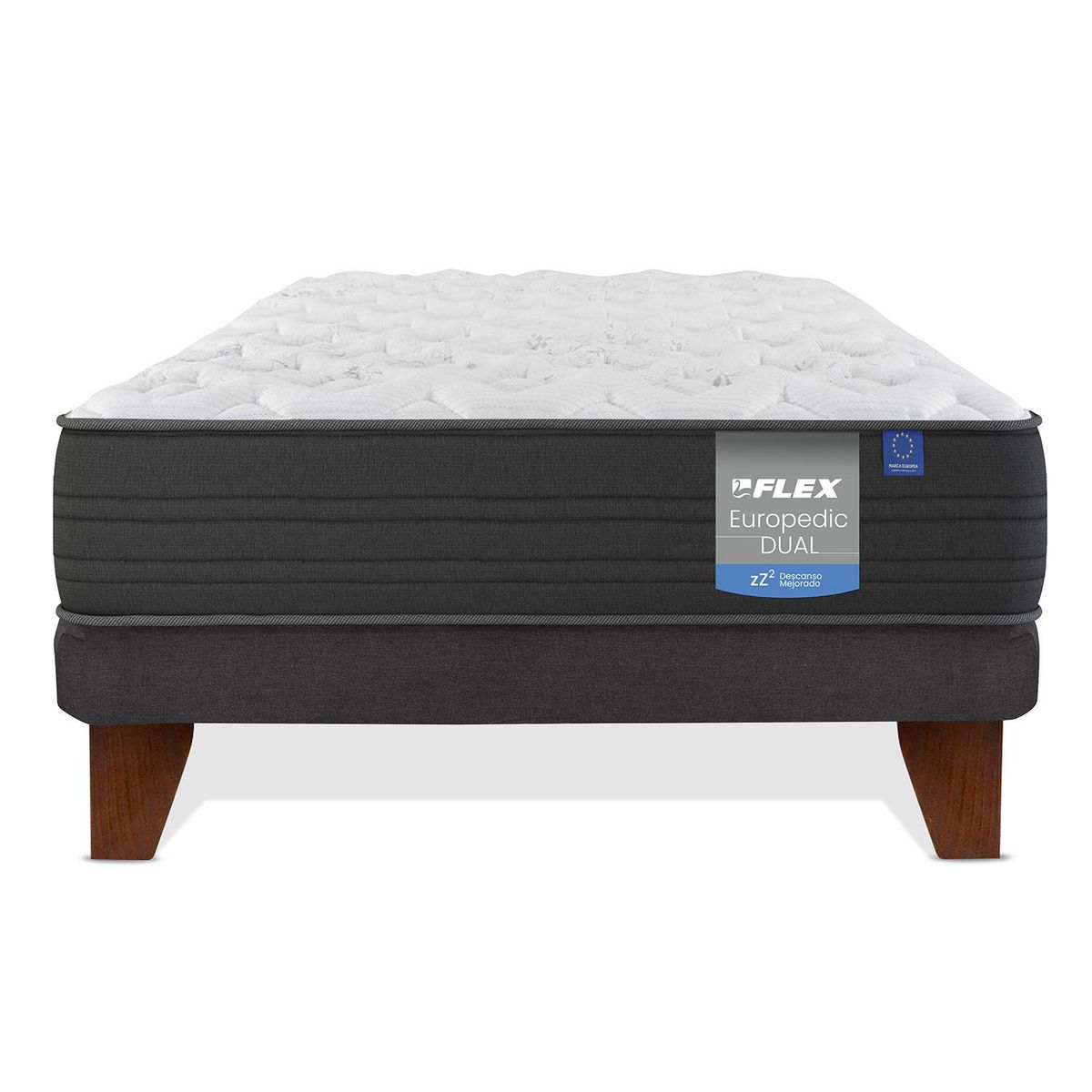 FLEX - Cama Europea 1.5 plazas Europea Europdic Dual Gris