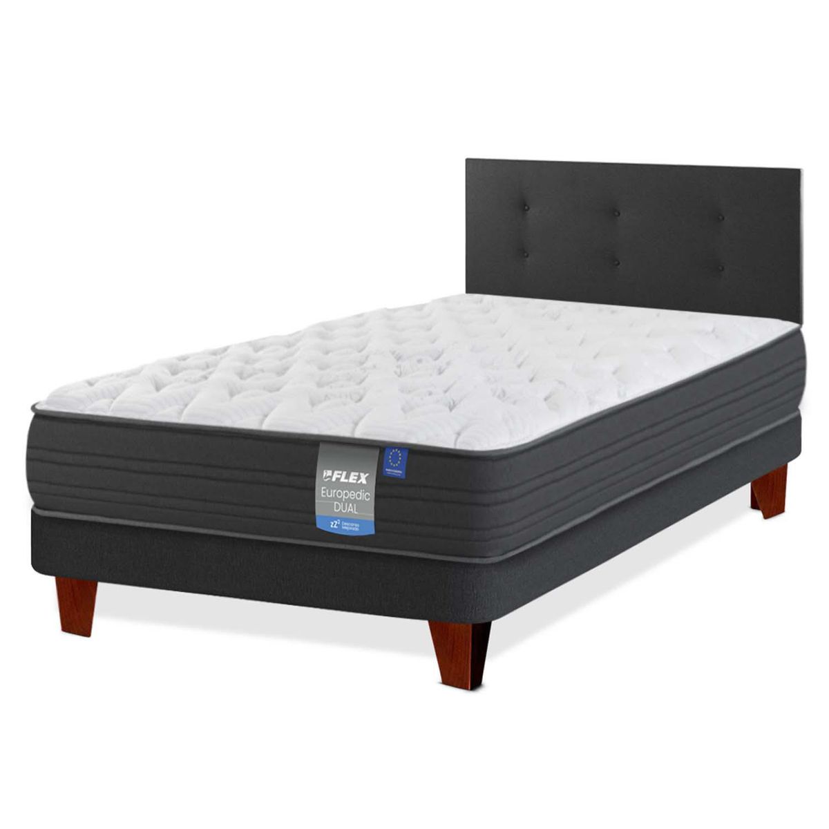 FLEX - Cama Europea 1 plaza Europea Europdic Dual Gris