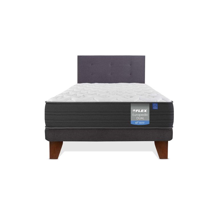 FLEX Cama Europea 1.5 plazas Europea Europdic Dual Gris