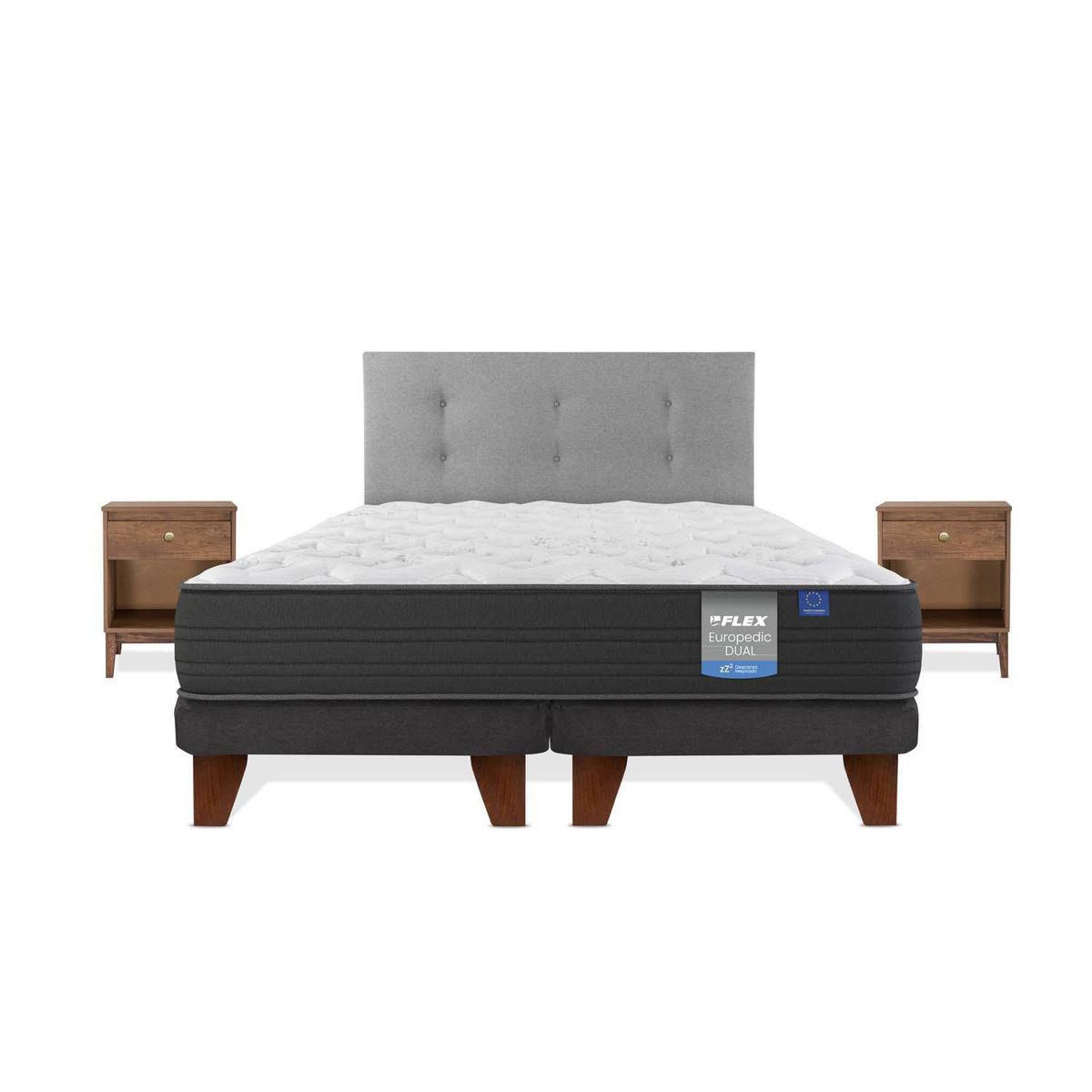 FLEX - Cama Europea King Europea Europdic Dual Gris
