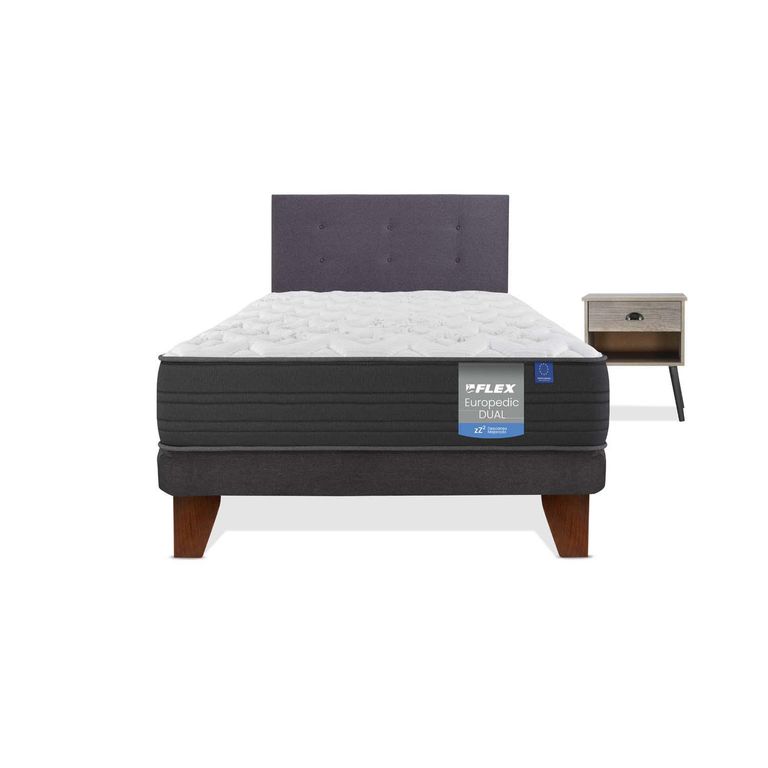 Cama Europea 1.5 plazas Europea Europdic Dual Gris