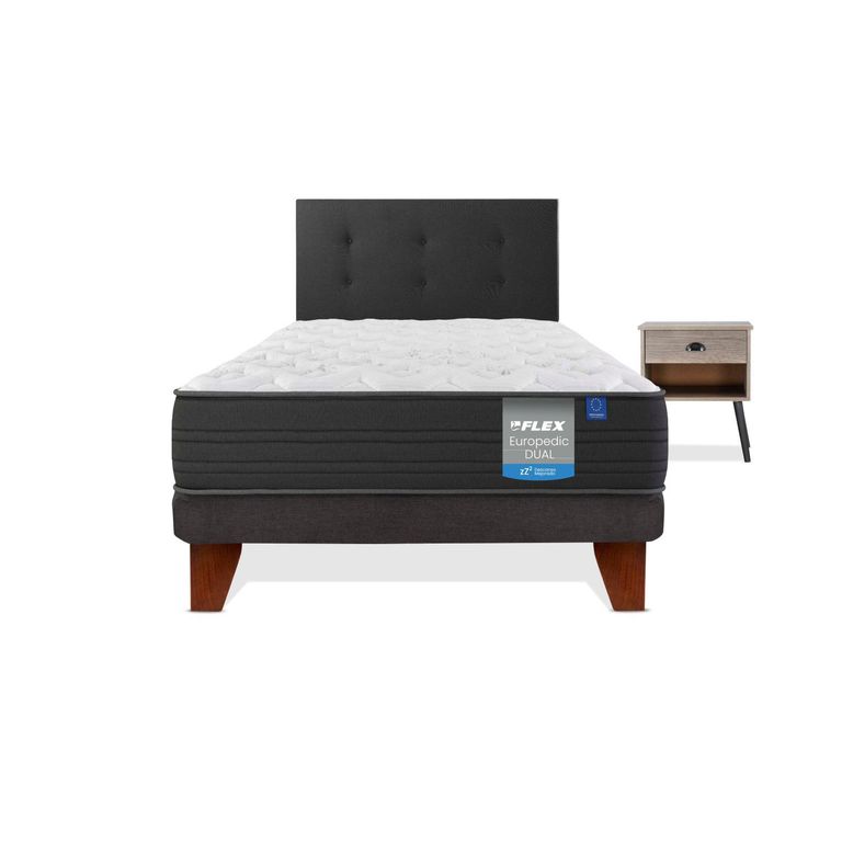 Cama Europea 1 plaza Europea Europdic Dual Gris