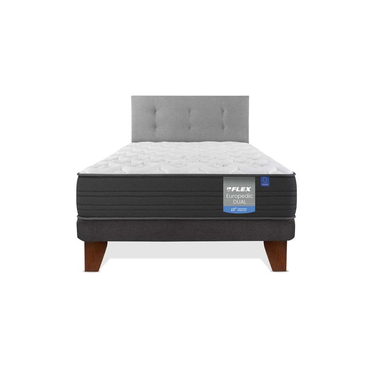 FLEX Cama Europea 1.5 plazas Europea Europdic Dual Gris