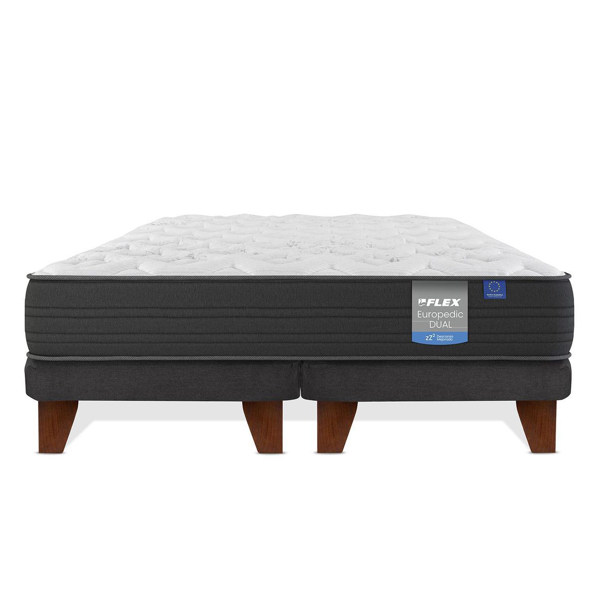 FLEX - Cama Europea 2 plazas Europea Europdic Dual Gris
