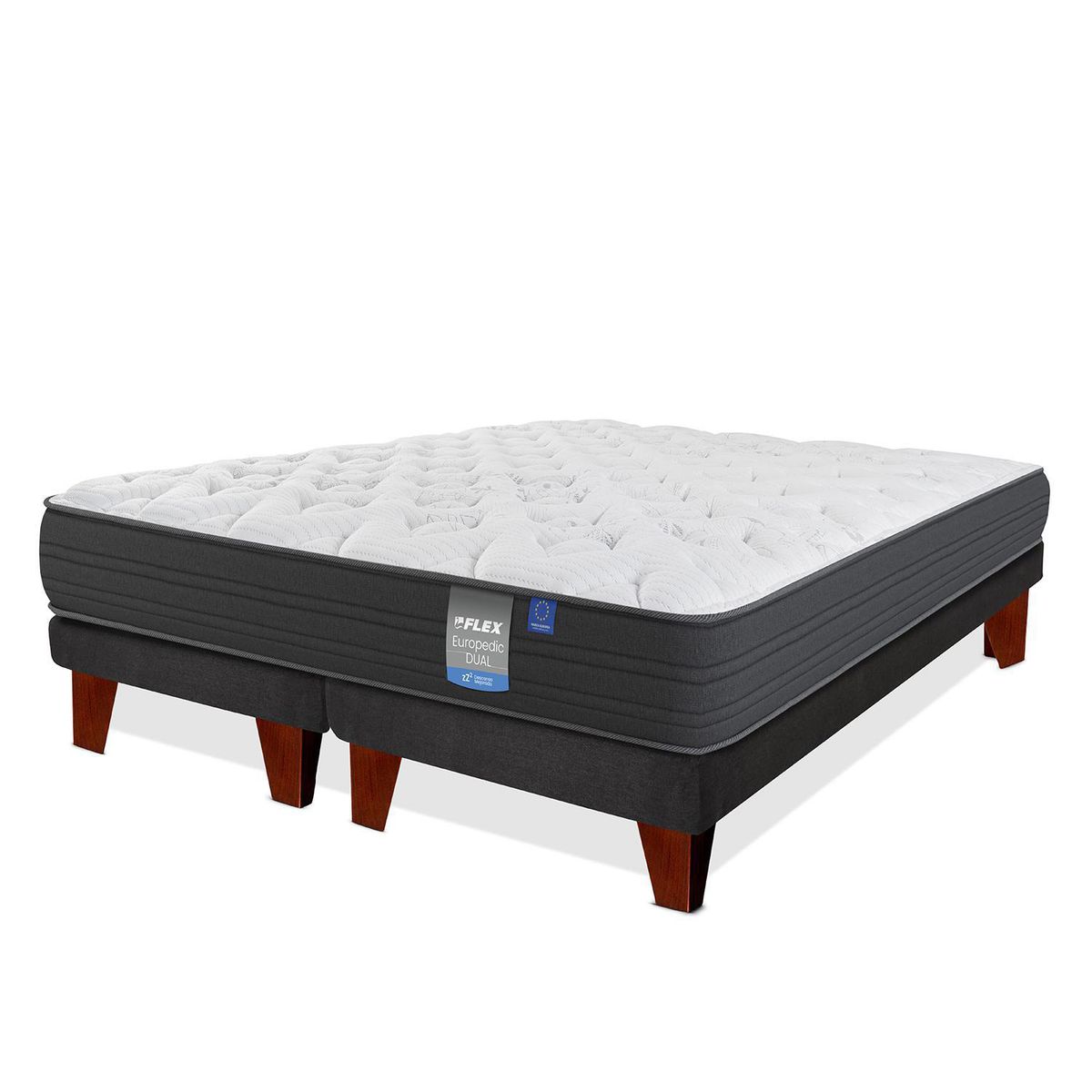 FLEX - Cama Europea 2 plazas Europea Europdic Dual Gris