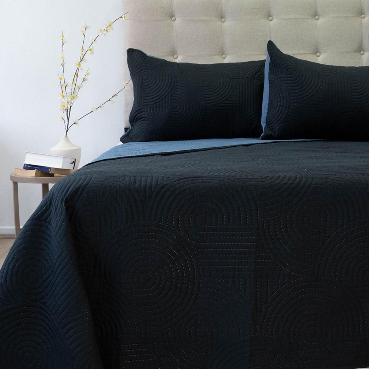 DORAL - Quilt King BICOLOR NEGRO-AZUL 