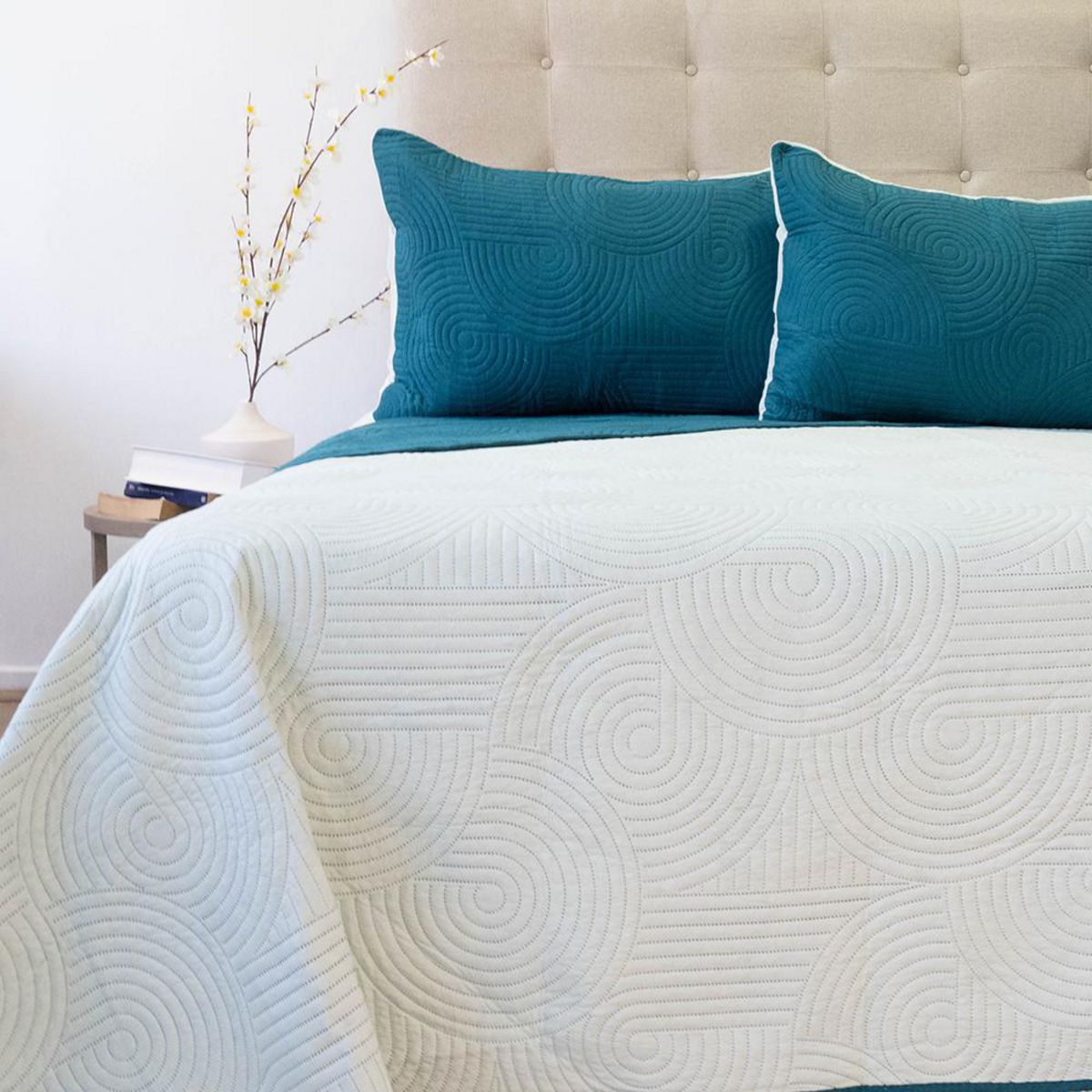 DORAL - Quilt King BICOLOR PETROLEO-VERDE 