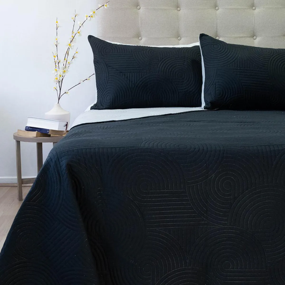 DORAL - Quilt King BICOLOR NEGRO-GRIS 