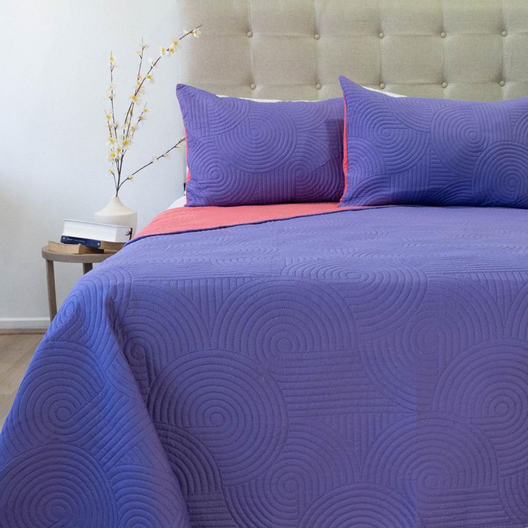 DORAL Quilt King BICOLOR MORADO-CORAL