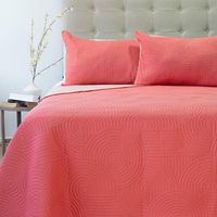 Quilt 2 plazas BICOLOR CORAL-ROSA