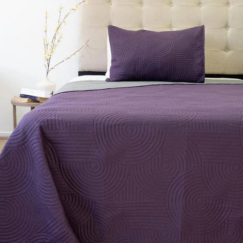 DORAL - Quilt 1.5 plazas BICOLOR OBISPO-GRIS 