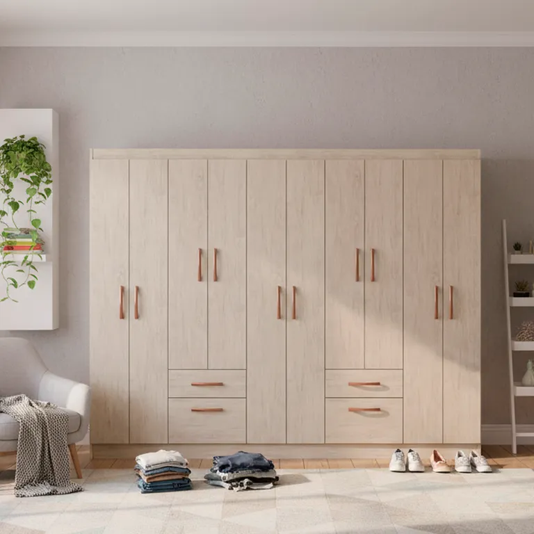 Closet 10 Puerta(s) 2 Cajón(es) 6 Repisa(s) 228x175.5x38 cm Madera Natural
