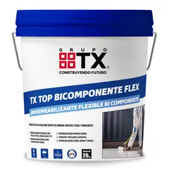TX - Impermeabilizante Bicomponente Cementicio Gris Bicomponente Flex 20 kg