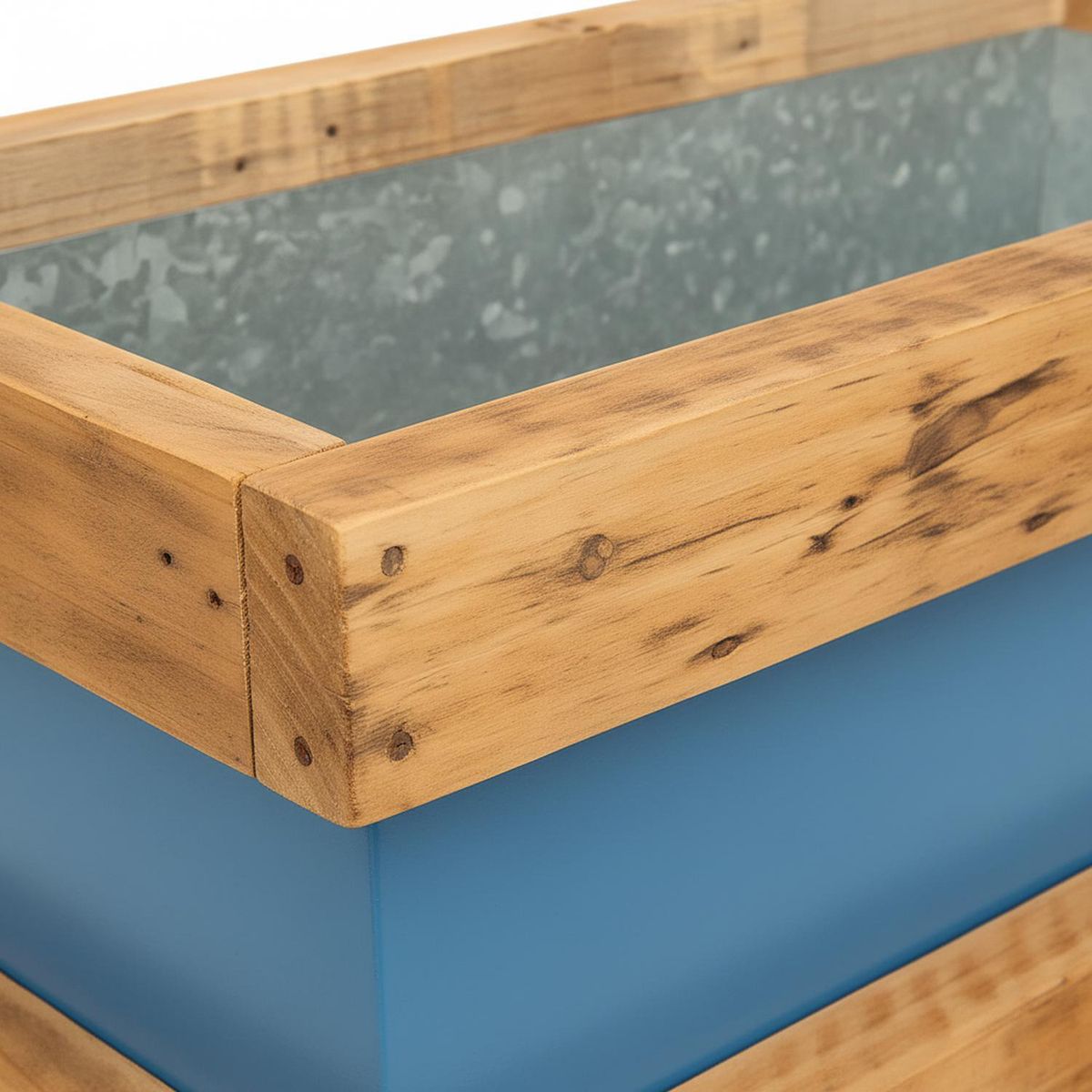 Jardinera de Madera 44x20 cm Turqueza, marca GENERICO - Foto 2