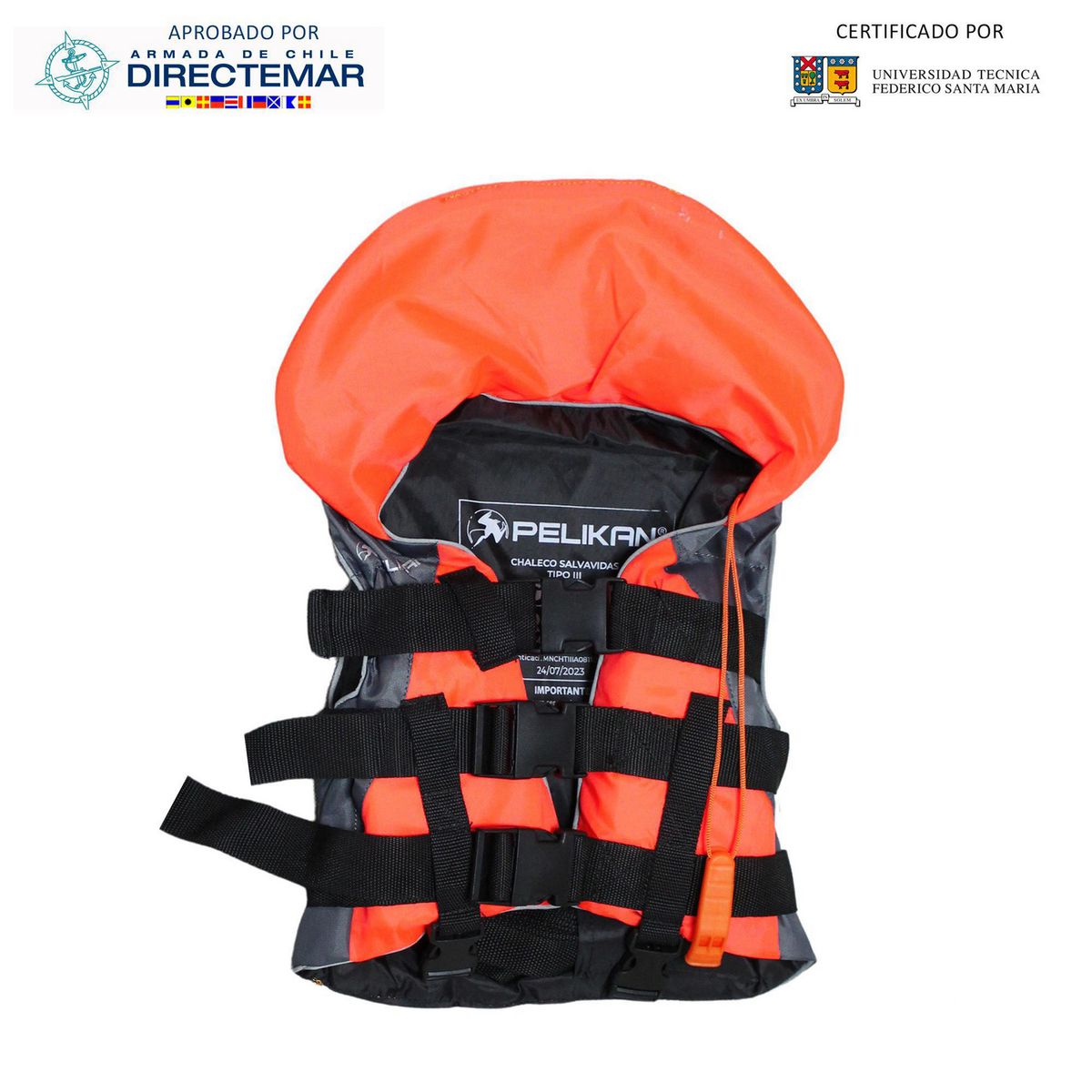 PELIKAN - Chaleco Salvavidas Naranjo/negro XXS