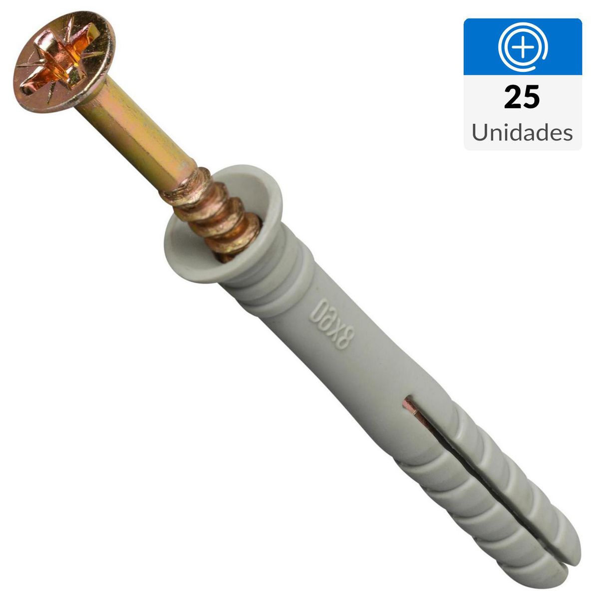 FIXSER - Tarugo con tornillo 4 mm 25 unidades