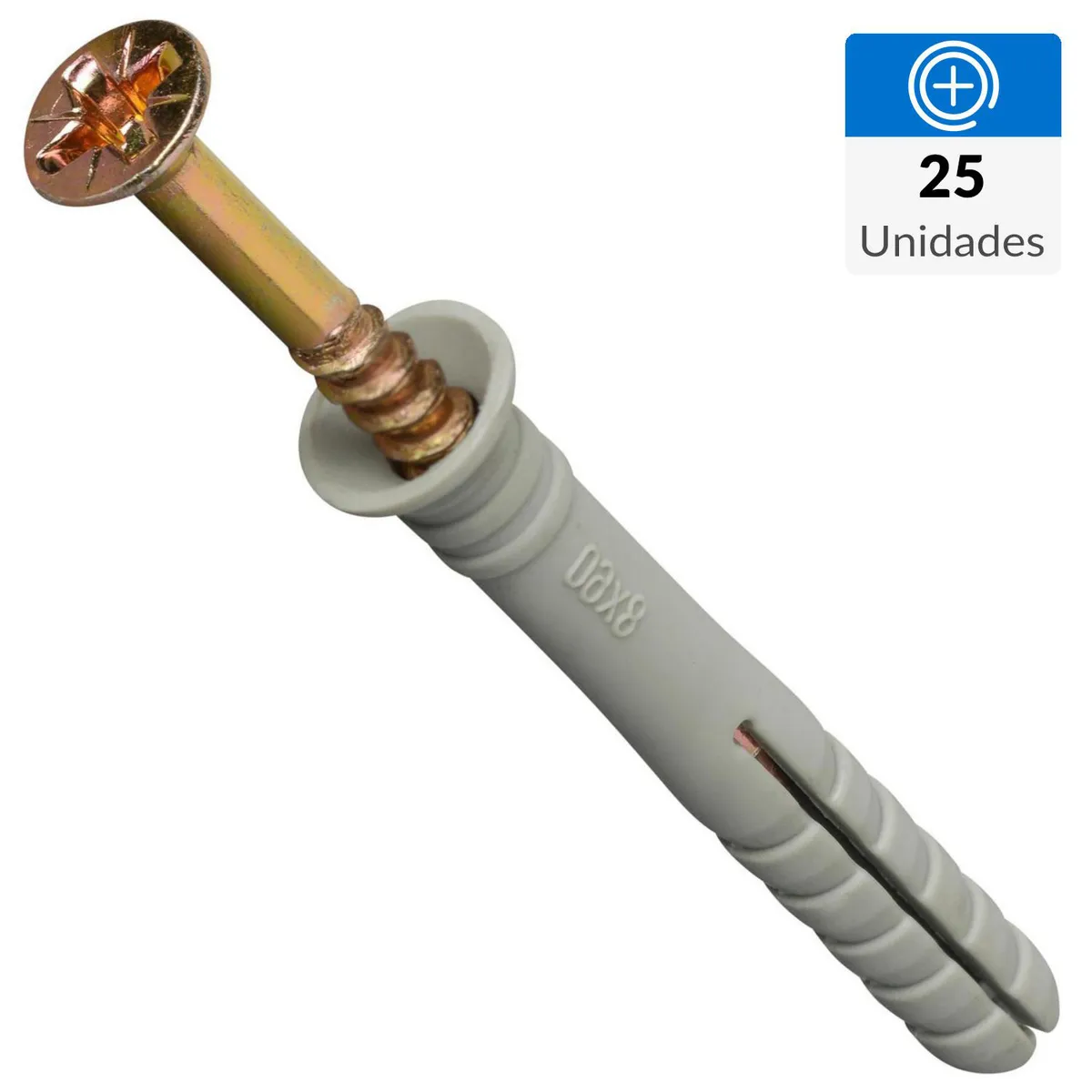 FIXSER - Tarugo con tornillo 4 mm 25 unidades