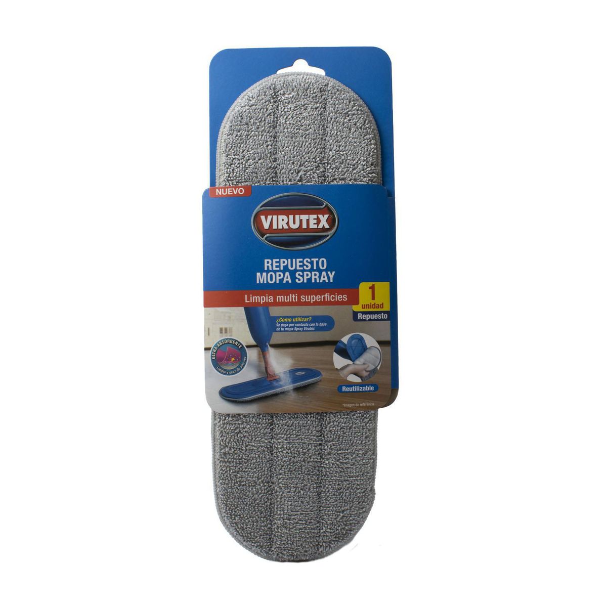 VIRUTEX - Repuesto de Mopa plana microfibra spray