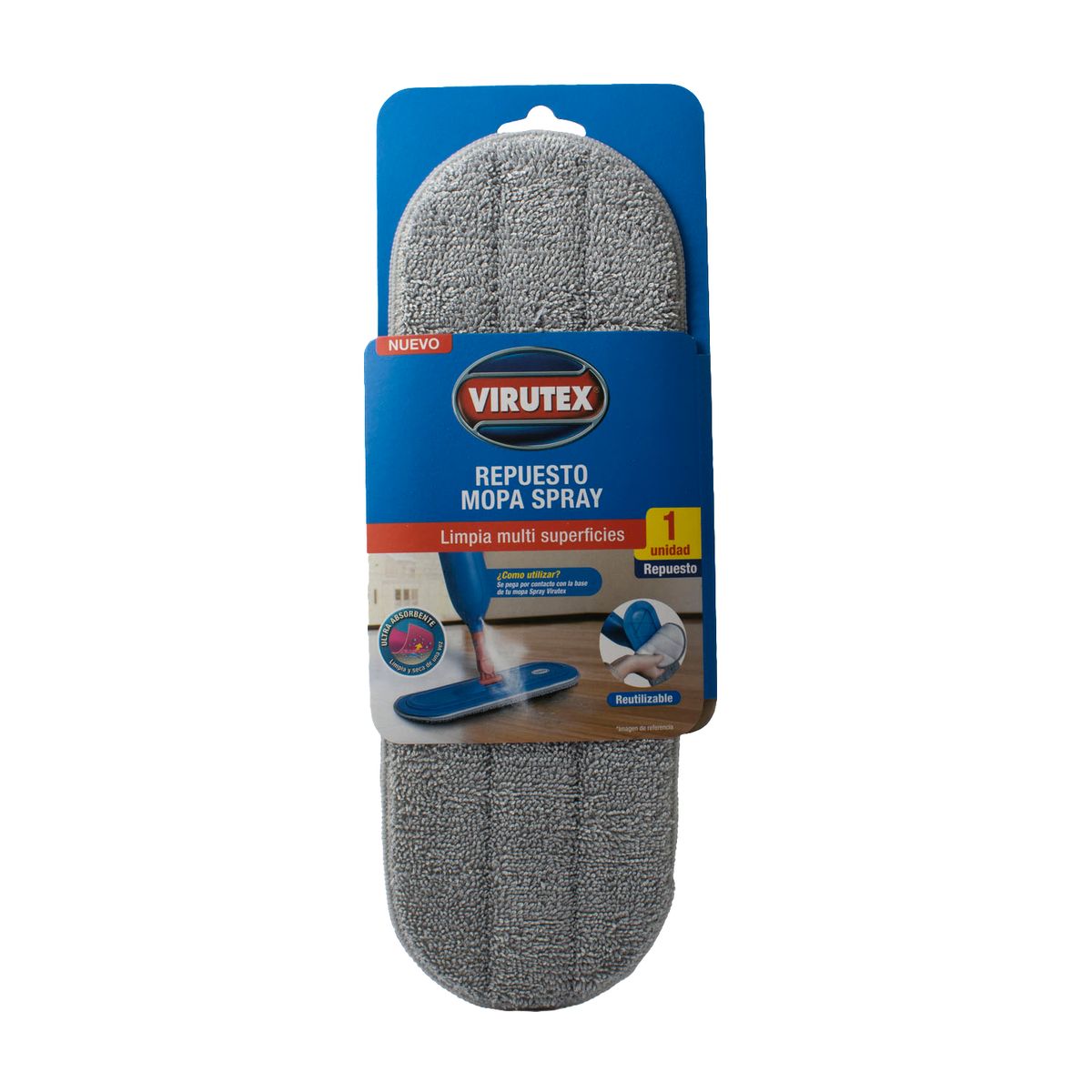VIRUTEX - Repuesto de Mopa plana microfibra spray