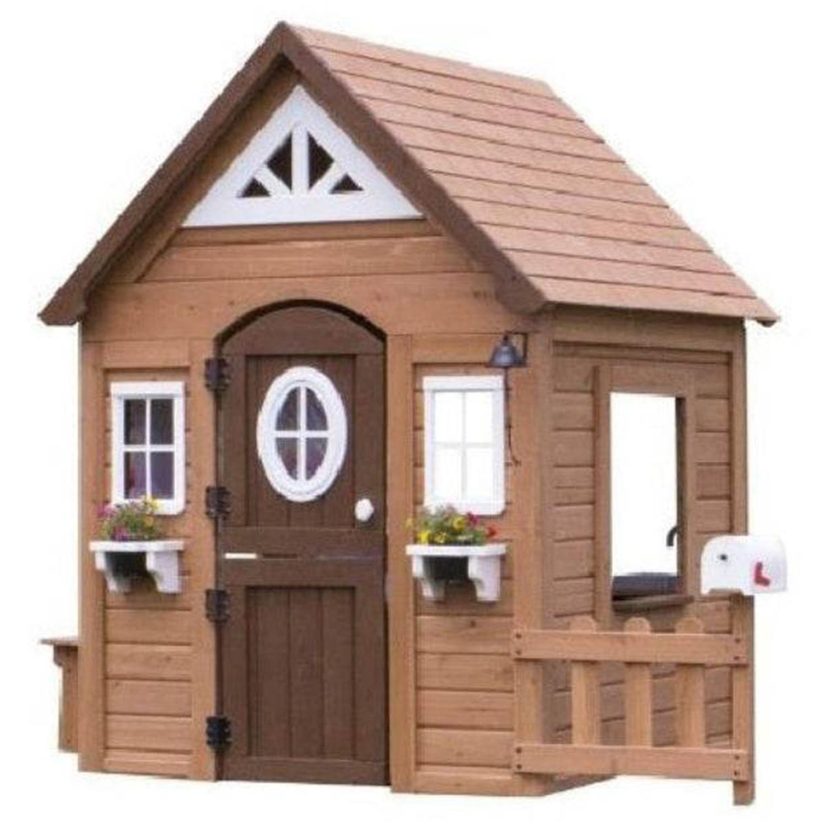 BACKYARD ADVENTURES - Casa de Juego Aspen 132x170x200 cm Marrón Desde 3 años