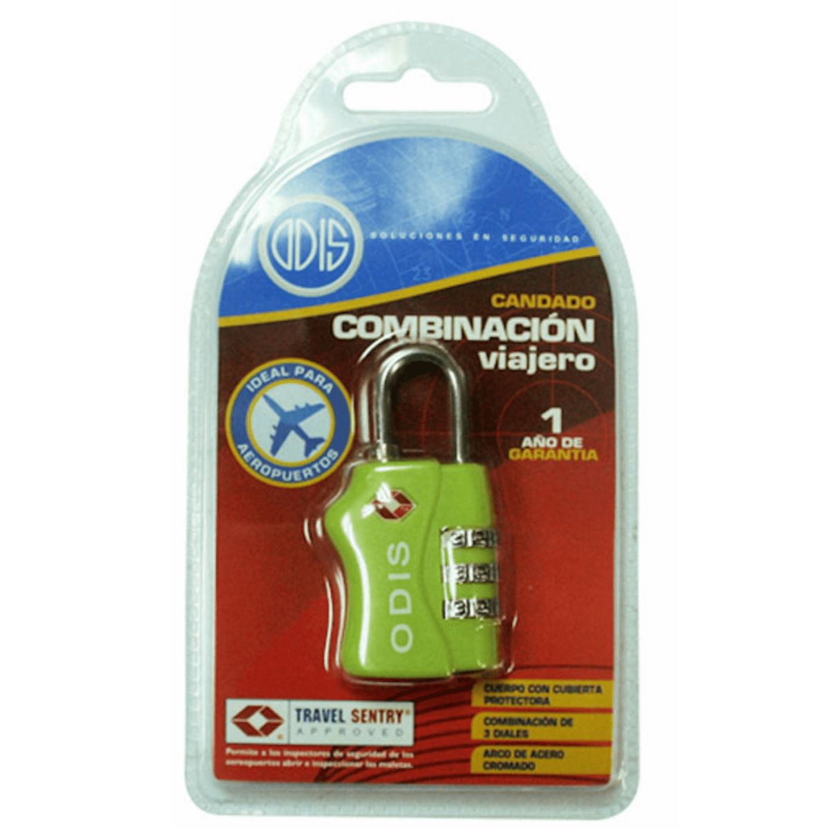 ODIS - Candado Tsa Maleta Viaje 33mm Combinación - Verde