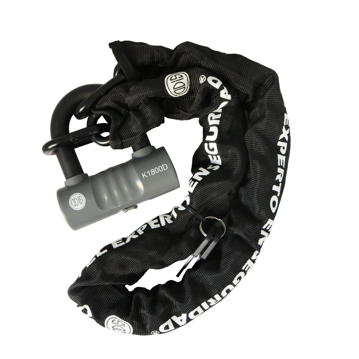 ODIS - Candado Bicicleta U Lock Bike K1800D Con Cadena 10mm X 1,1 M Llave Disco