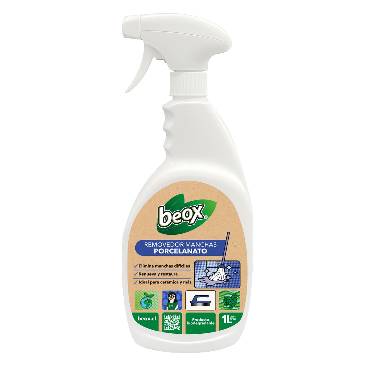 BEOX - Removedor Manchas Porcelanato Ceramicas 1 Lt con gatillo