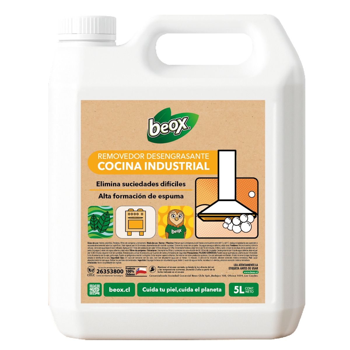 BEOX - Removedor Desengrasante Cocina Industrial 5 Litros