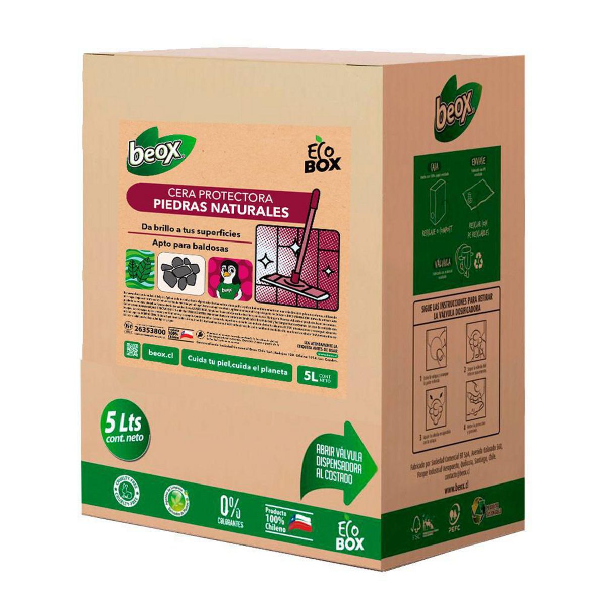 BEOX - Removedor Manchas Baldosas Piedras Naturales Ecobox 5 Litros