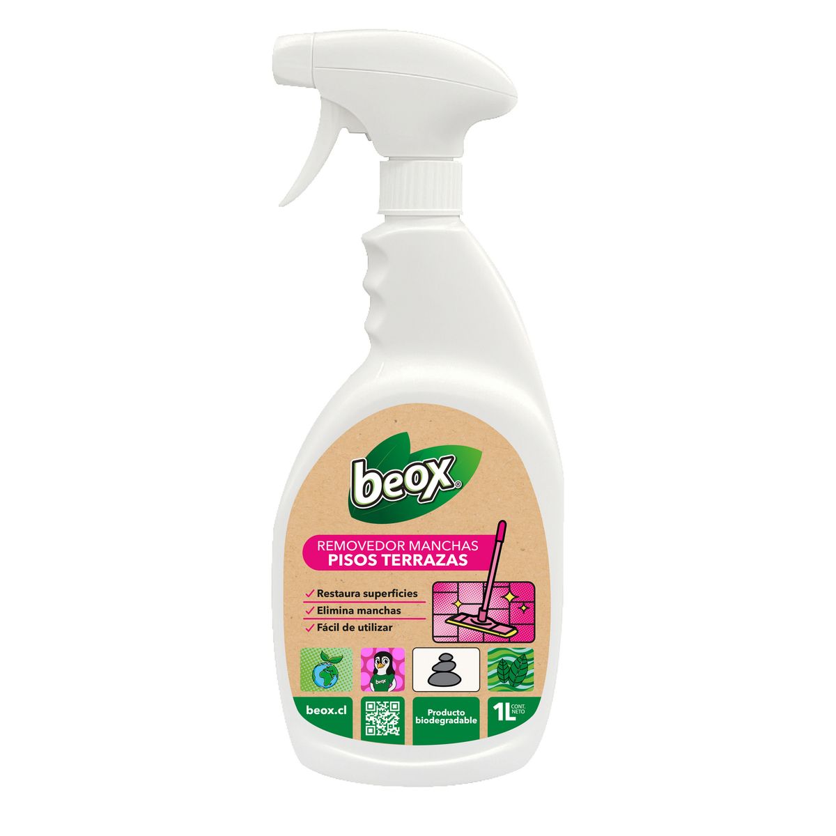 BEOX - Removedor Manchas Pisos Terraza 1 Lt con gatillo