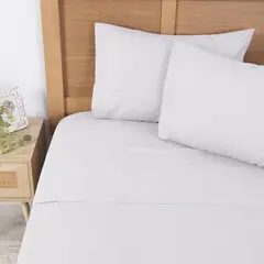 WINDSOR - Sábana Liso King 180 Hilos Blanco