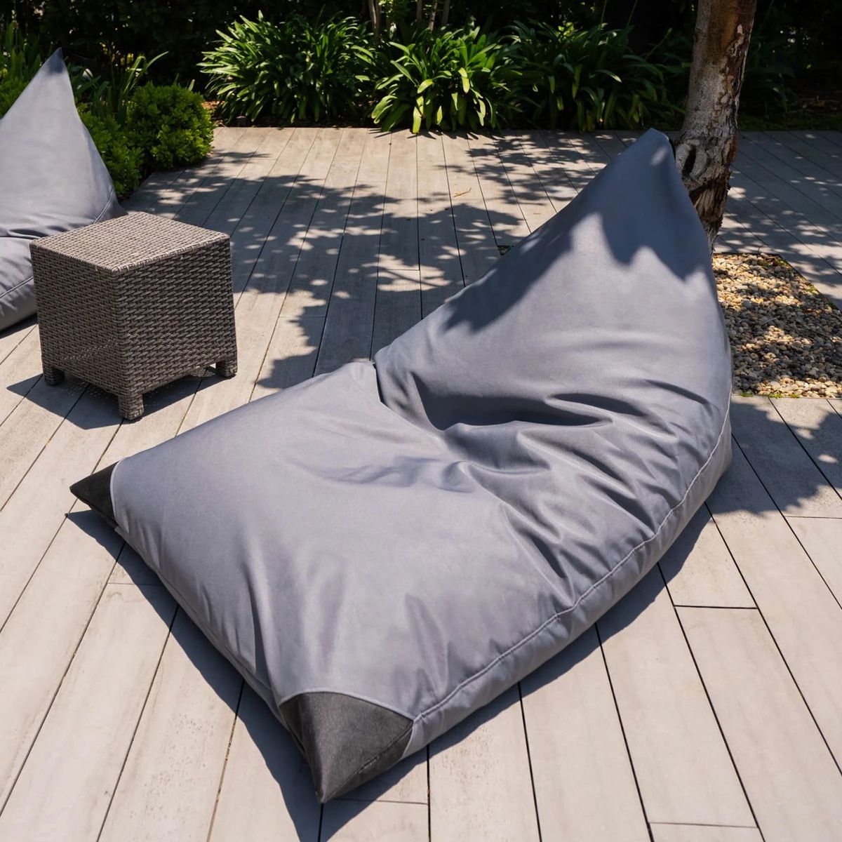 PUF - Cojín Puff de Piscina y Terraza Gris 95x95x142 cm