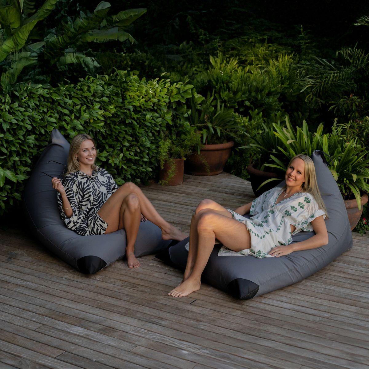 PUF - Cojín Puff de Piscina y Terraza Gris 95x95x142 cm