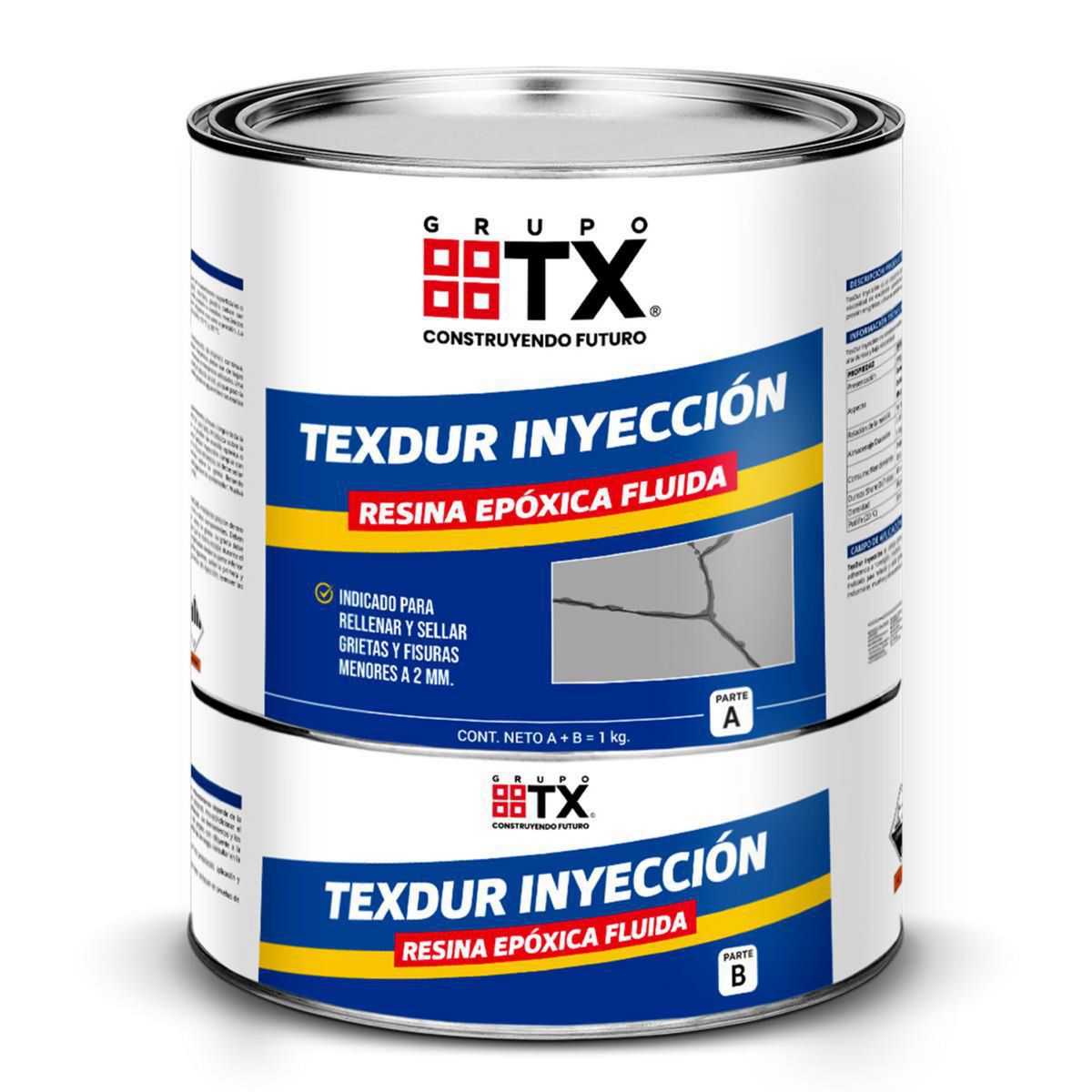 TX - Resina Epóxica fluida TexDur Inyección para grietas 1 kg ( A + B)