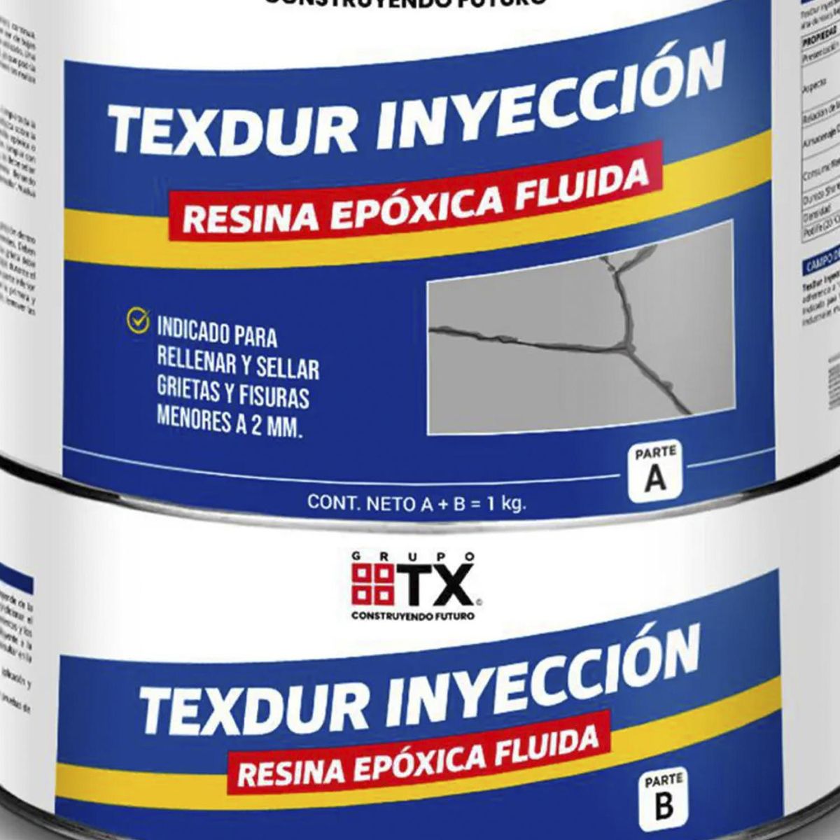 TX - Resina Epóxica fluida TexDur Inyección para grietas 1 kg ( A + B)