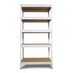 FIXSER - Estante Rivet Metal 4 Nivel(es) 90x180x40 cm Blanco