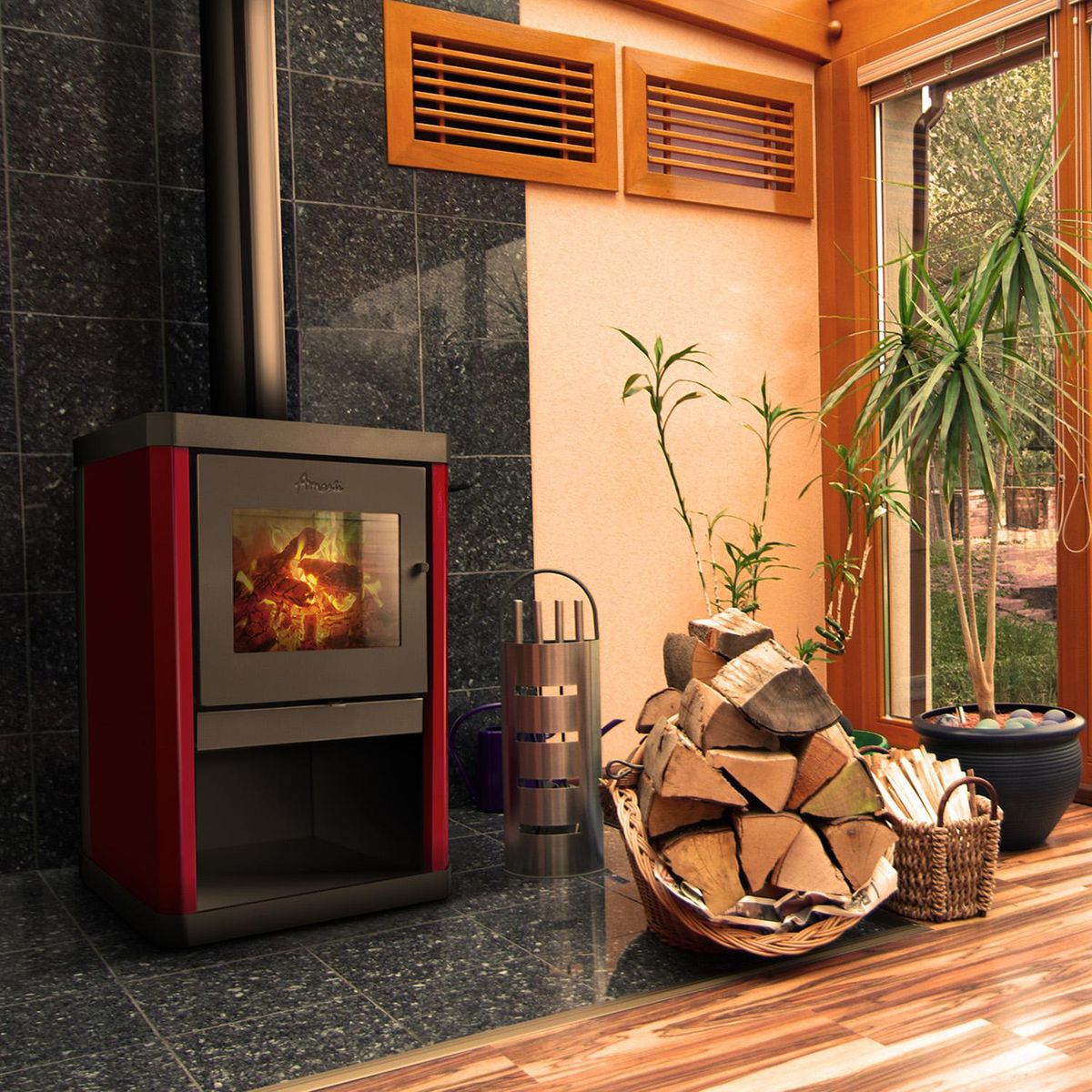 AMESTI - Estufa Leña Classic 400 Negro