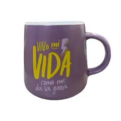 JUST HOME COLLECTION - Taza 500 ml Cerámica Dia de la Mujer Morado