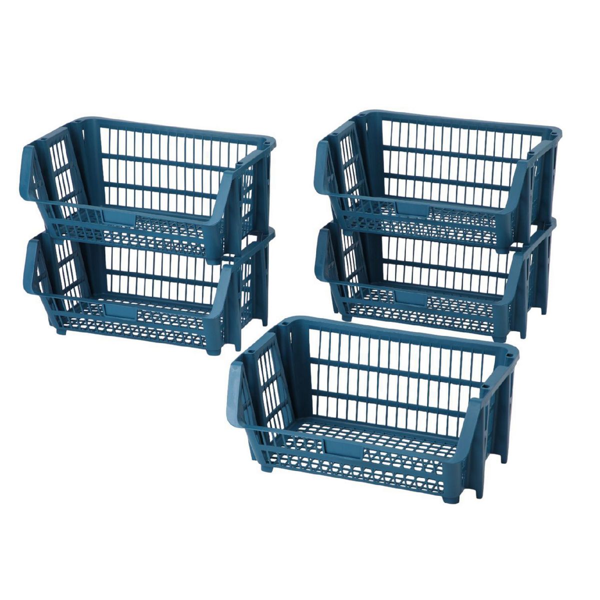PRESTO - Set de 5 canastos 44x31x34 cm Azul