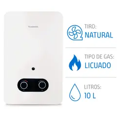 JUNKERS - Calefón Gas Licuado 10 Litros Tiro Natural Ionizado
