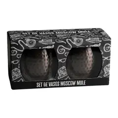JUST HOME COLLECTION - Set de 2 Tazas Moscow Mule Acero Inoxidable Negras