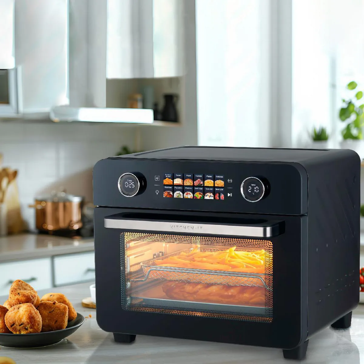 KITCHEN IT - Horno con Freidora de Aire Eléctrico 25 Litros Smart Edition
