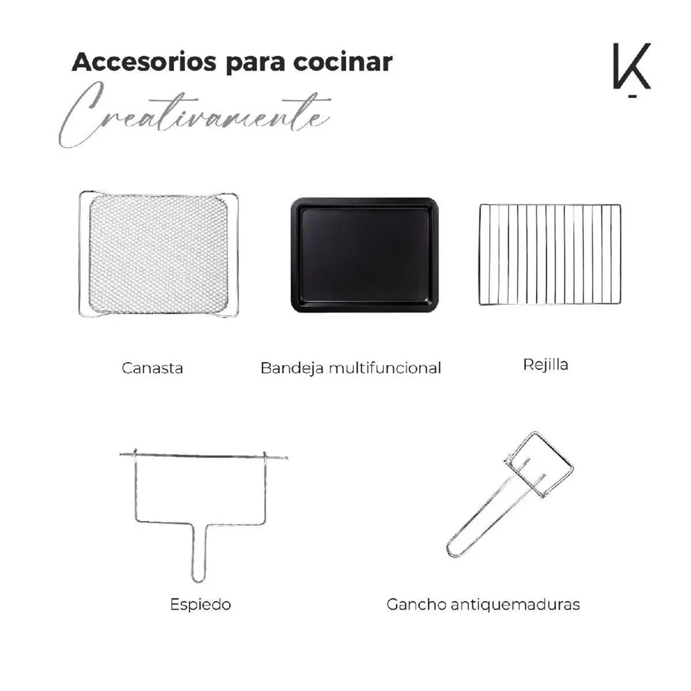 Horno con Freidora de Aire Eléctrico 25 Litros Smart Edition, foto 7