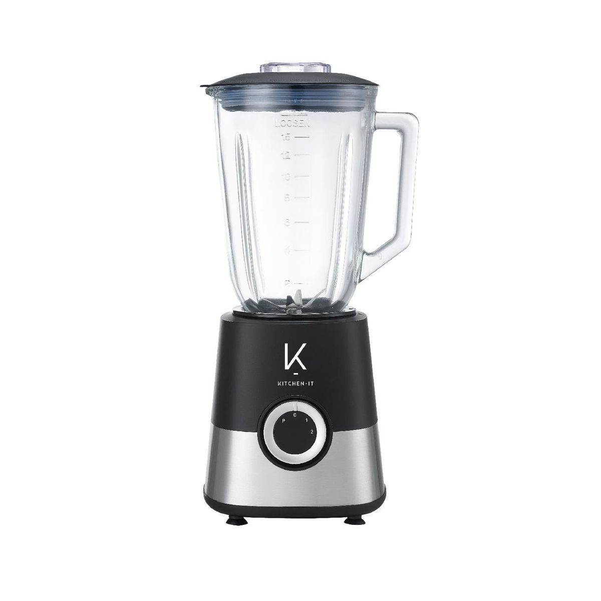 KITCHEN IT - Licuadora 2 Velocidades 1.5 Litros Negro Power Pro