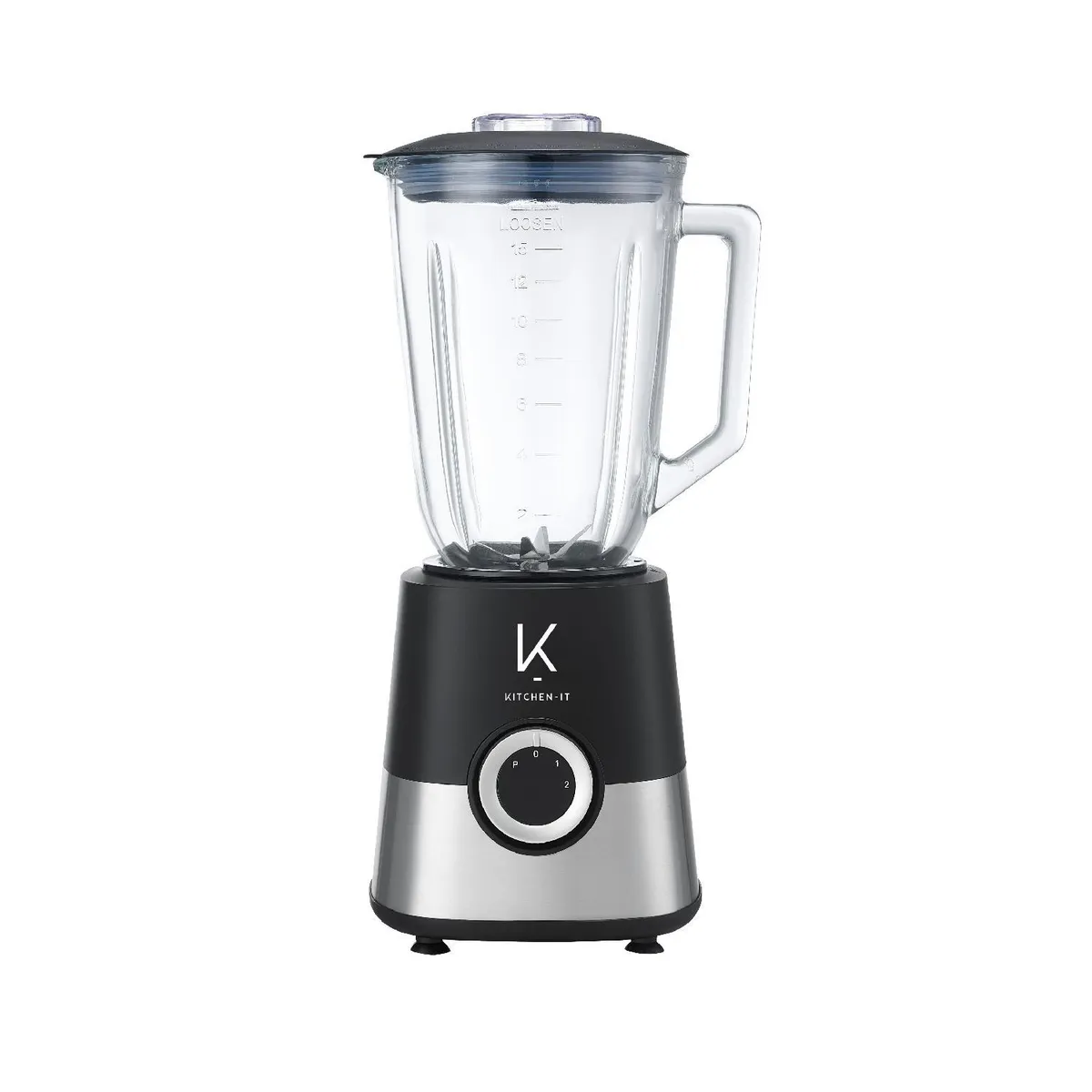 KITCHEN IT - Licuadora 2 Velocidades 1.5 Litros Negro Power Pro