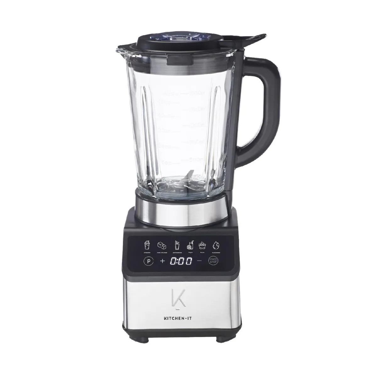 KITCHEN IT - Licuadora 10 Velocidades 1.5 Litros Negro Smart System