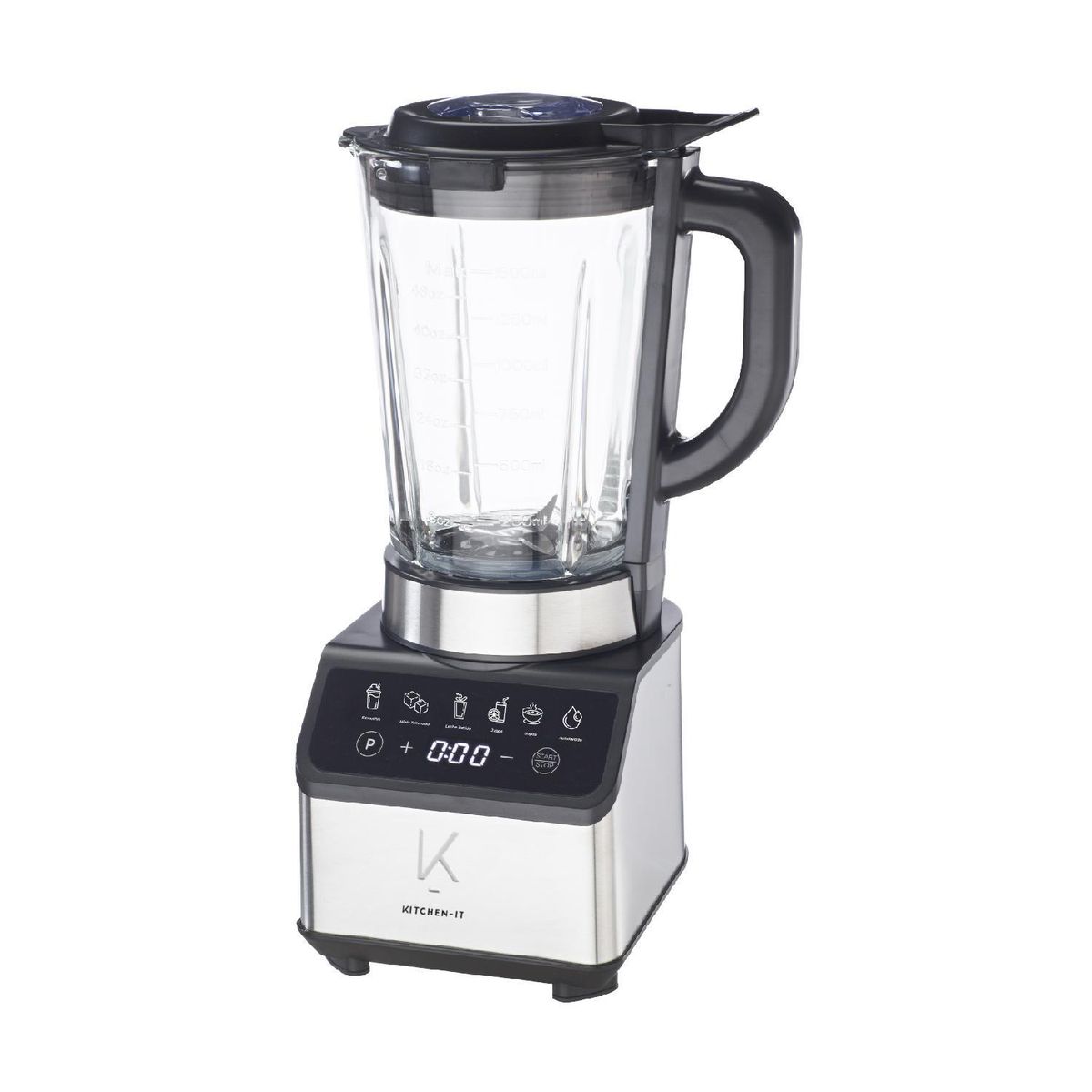 KITCHEN IT - Licuadora 10 Velocidades 1.5 Litros Negro Smart System