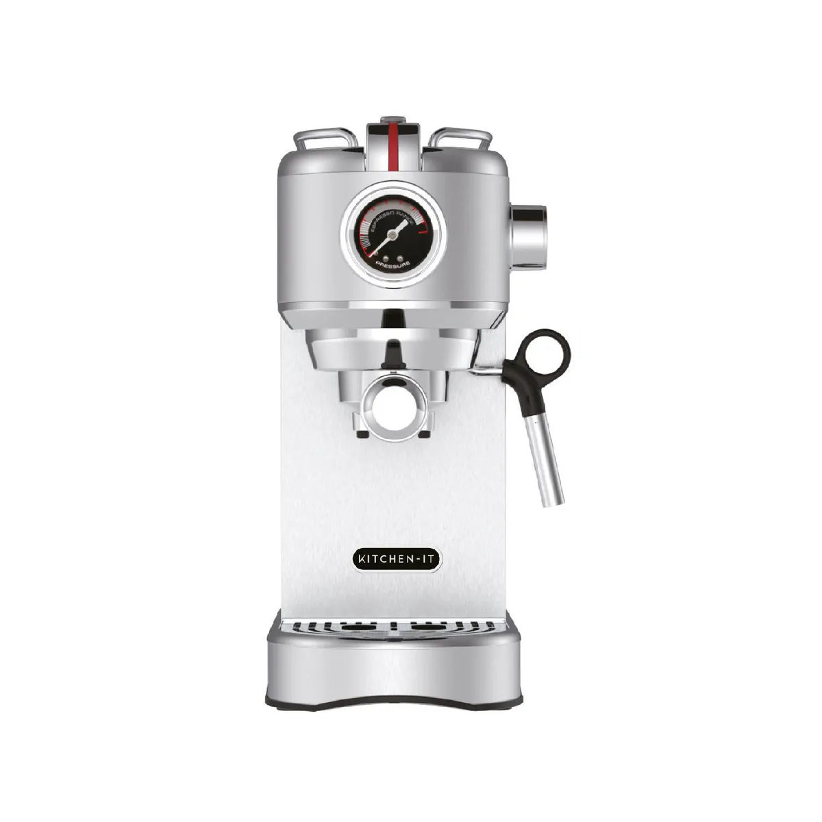 KITCHEN IT - Cafetera Espresso Bari 5 en 1 Cápsulas y Grano Molido Kitchen-it 1 l 1450 W Gris
